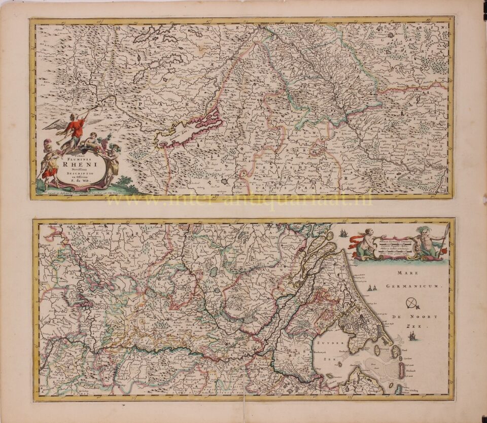 17e-eeuwse kaart van het stroomgebied van de Rijn