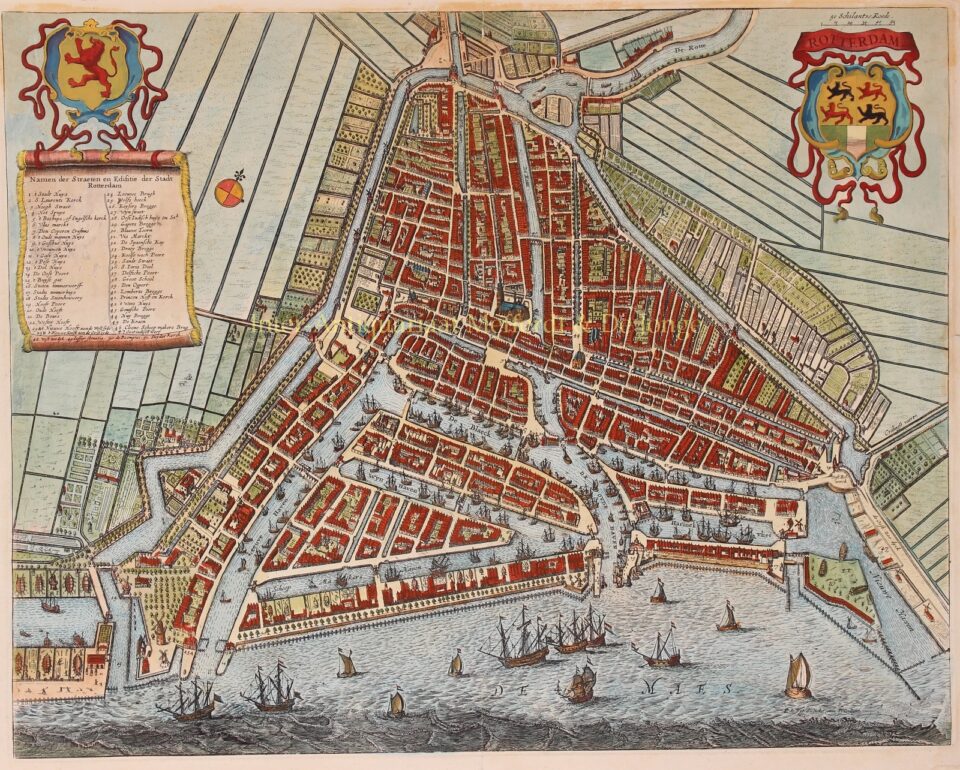 17e-eeuwse plattegrond van Rotterdam