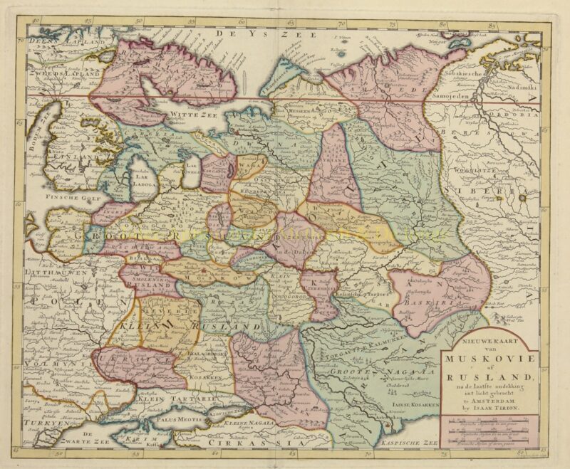 antieke kaart Rusland – Isaak Tirion, 1734