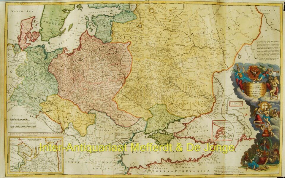 Russia antique map dedicated to Peter the Great - Herman Moll