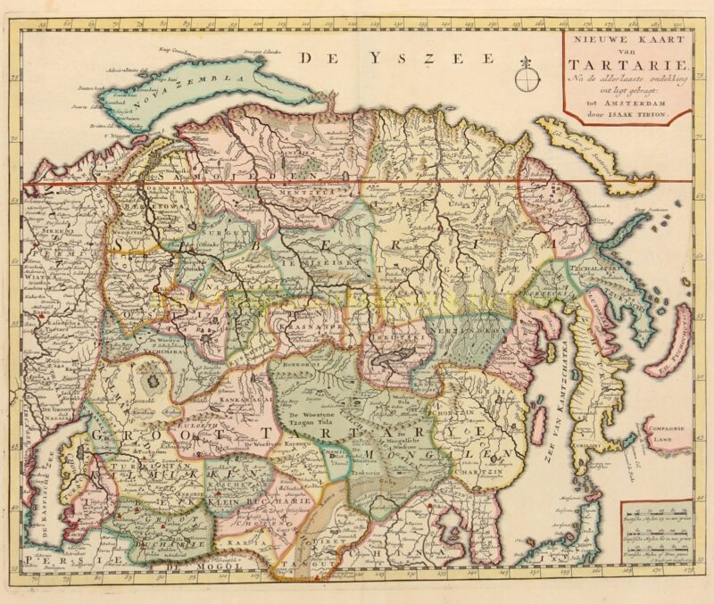 Rusland, Siberië, Nova Zembla – Isaak Tirion, 1740