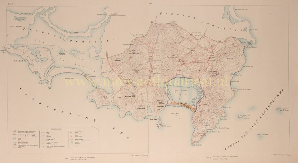 kaart van Sint Maarten uit 1915