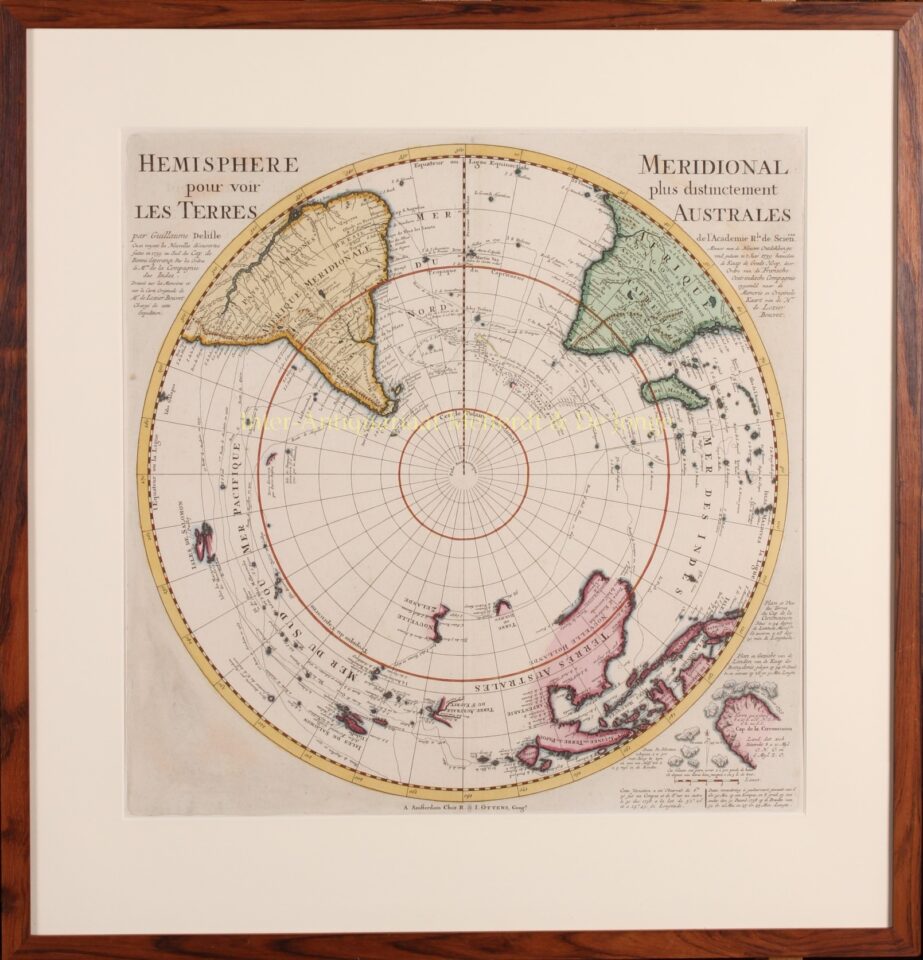 oude kaarten Noordelijk en Zuidelijk halfrond originele gravures 18e-eeuw