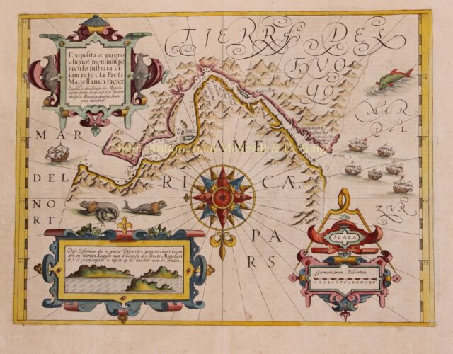 17th century map Strait of Magellan