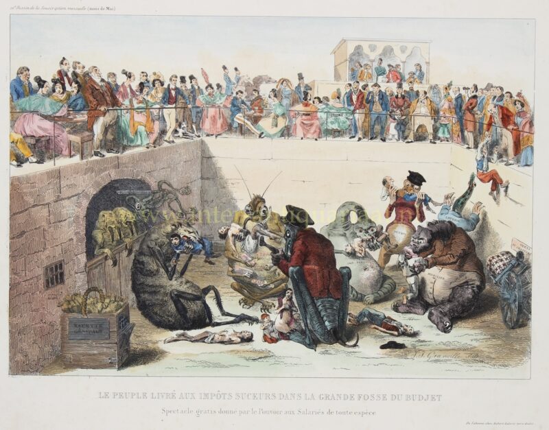 Belasting spotprent – Jean-Jacques Grandville, 1833