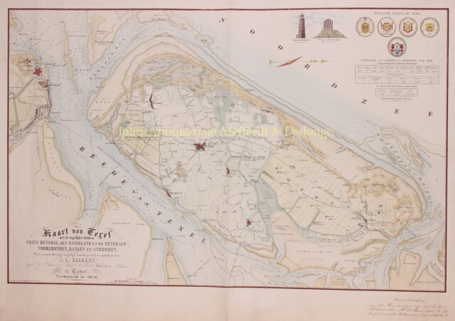19e-eeuwse kaart van Texel