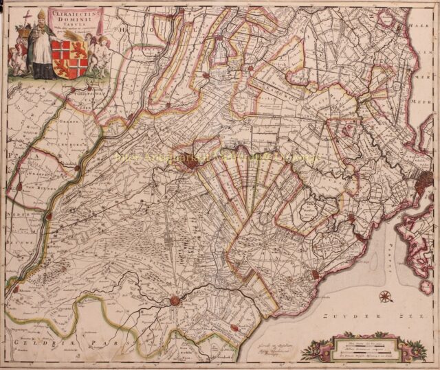 kaart van Utrecht uitgegeven door Justus Danckerts in 1700
