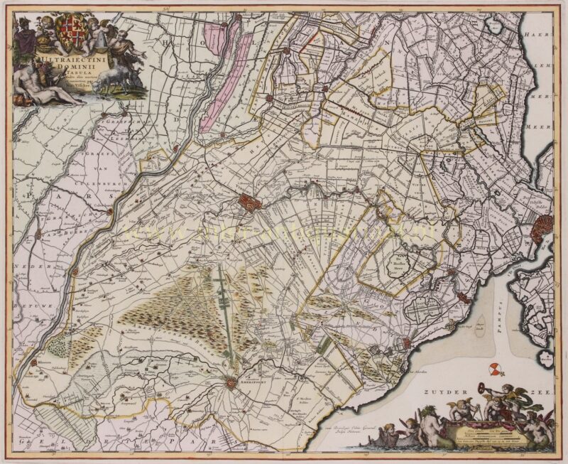 17e-eeuwse kaart van Utrecht en Het Gooi