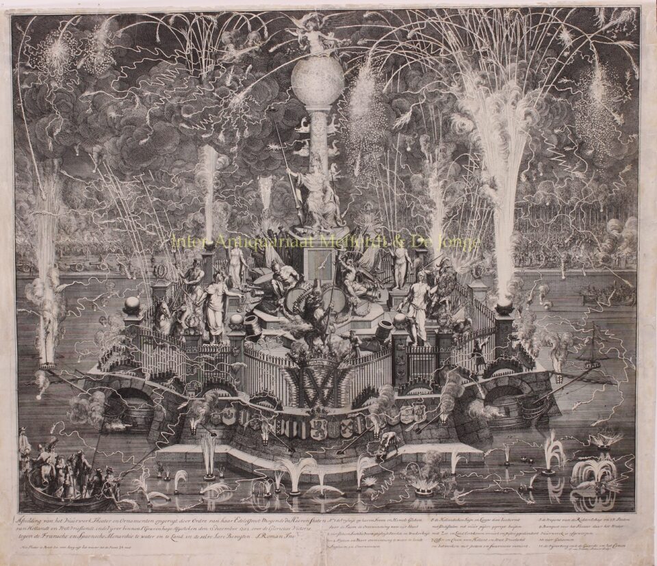 vuurwerk in de Hofvijver in het jaar 1702