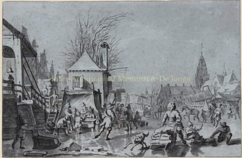Stadse winter scene – Hendrik Meijer, 1764