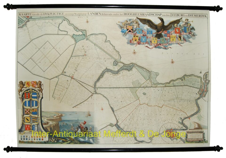 Zeeburg en Diemerdijk - wandkaart Jan Wandelaar