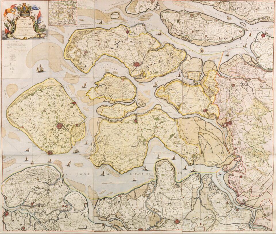 18e-eeuwse wandkaart van Zeeland