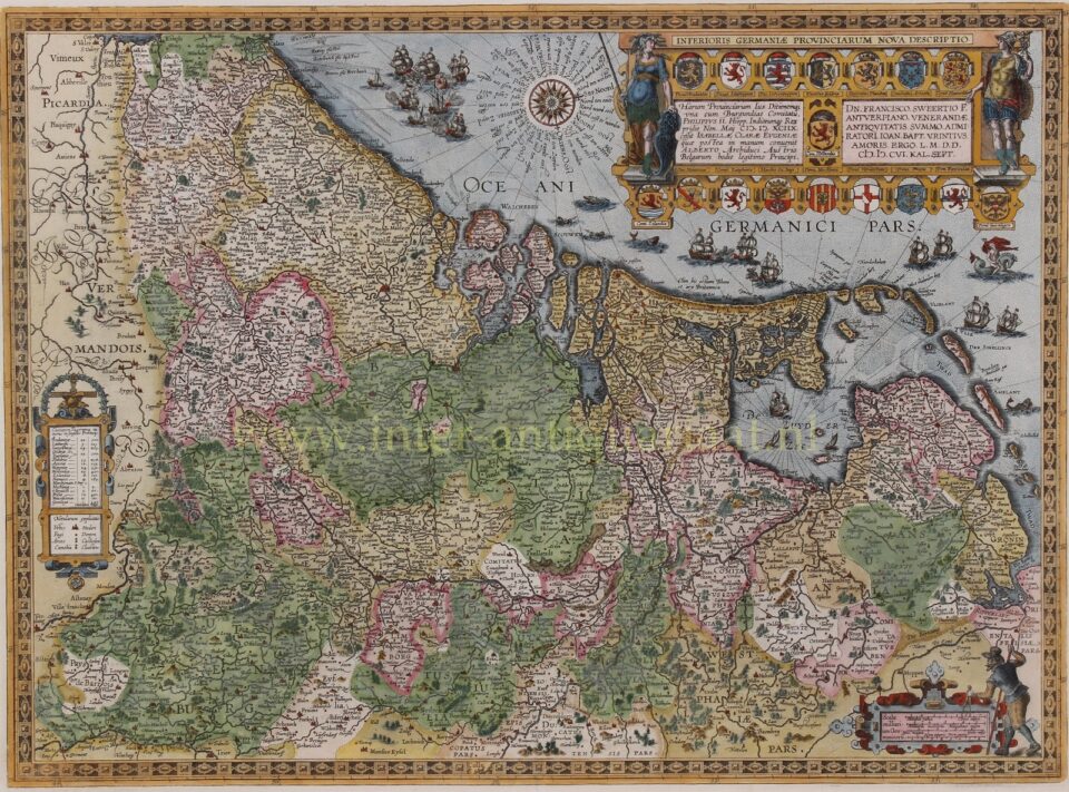 Kaart van de Zeventien Provincien uit 1606