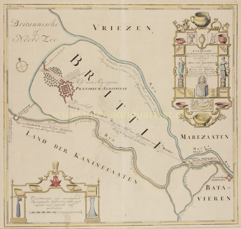 Brittenburg en omgeving ten tijde van de Romeinen – François van Bleyswijck, 1734