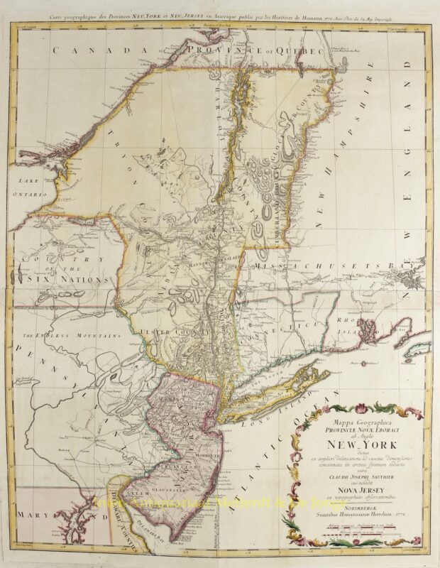 New York and New Jersey – Homann Heirs, 1778