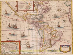 America rare map - Hondius/Janssonius