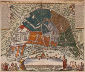 kaart van Amsterdam in 17e-eeuw