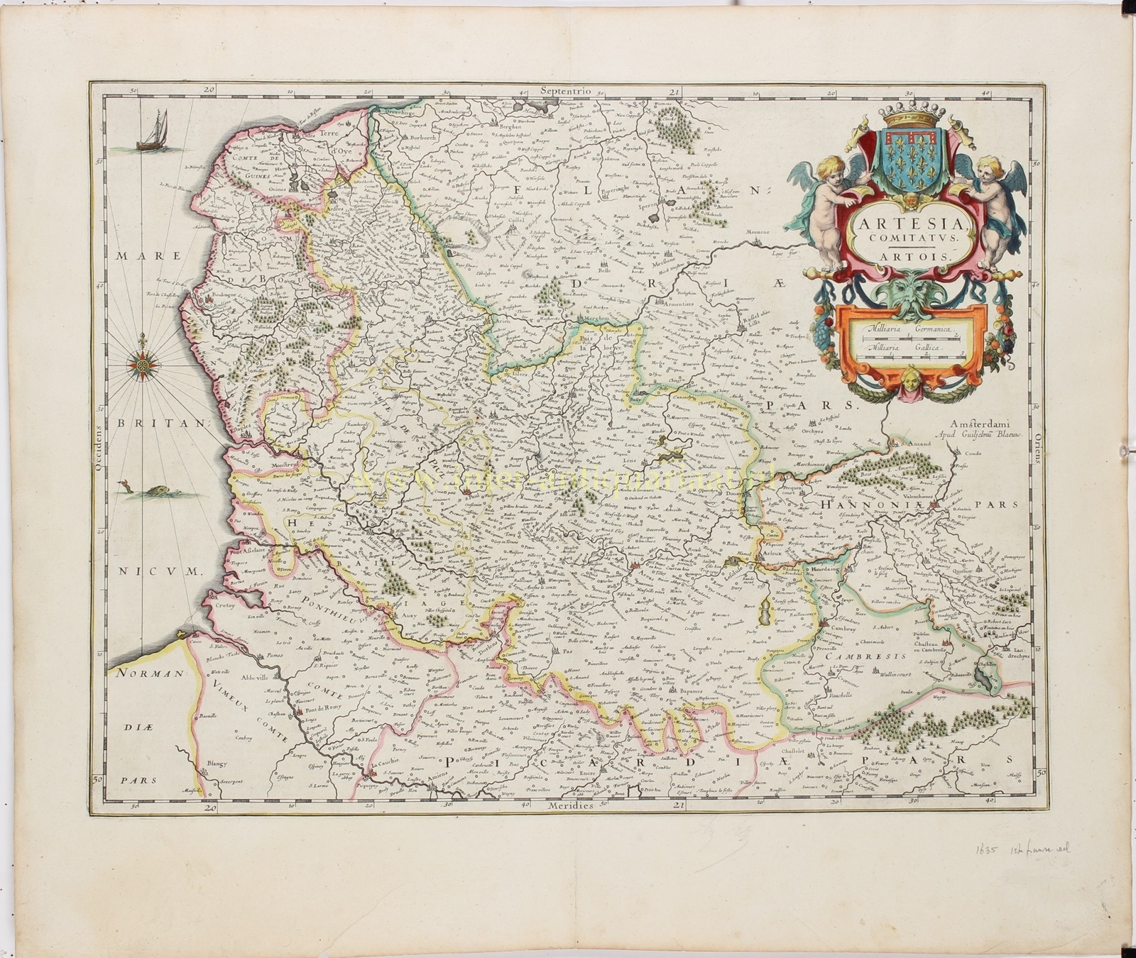 Artesië (Artois) - Willem + Joan Blaeu, 1635 - Afbeelding 3