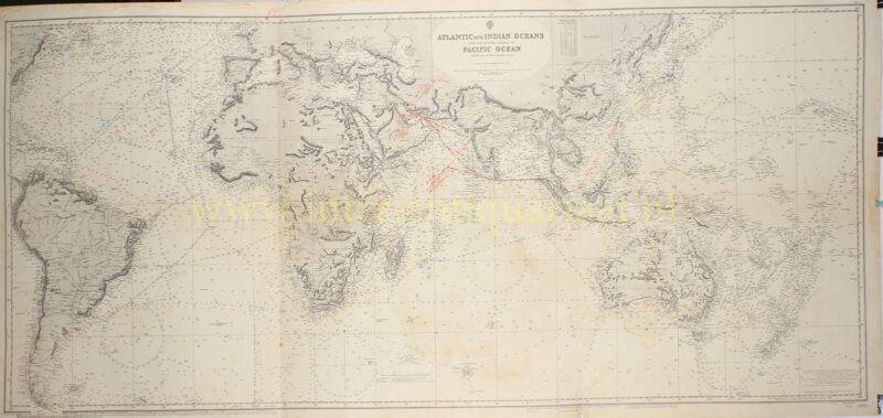Atlantische en Indische Oceaan met westelijk deel van de Stille Oceaan – UK Hydrographic Office, 1956 (1886)