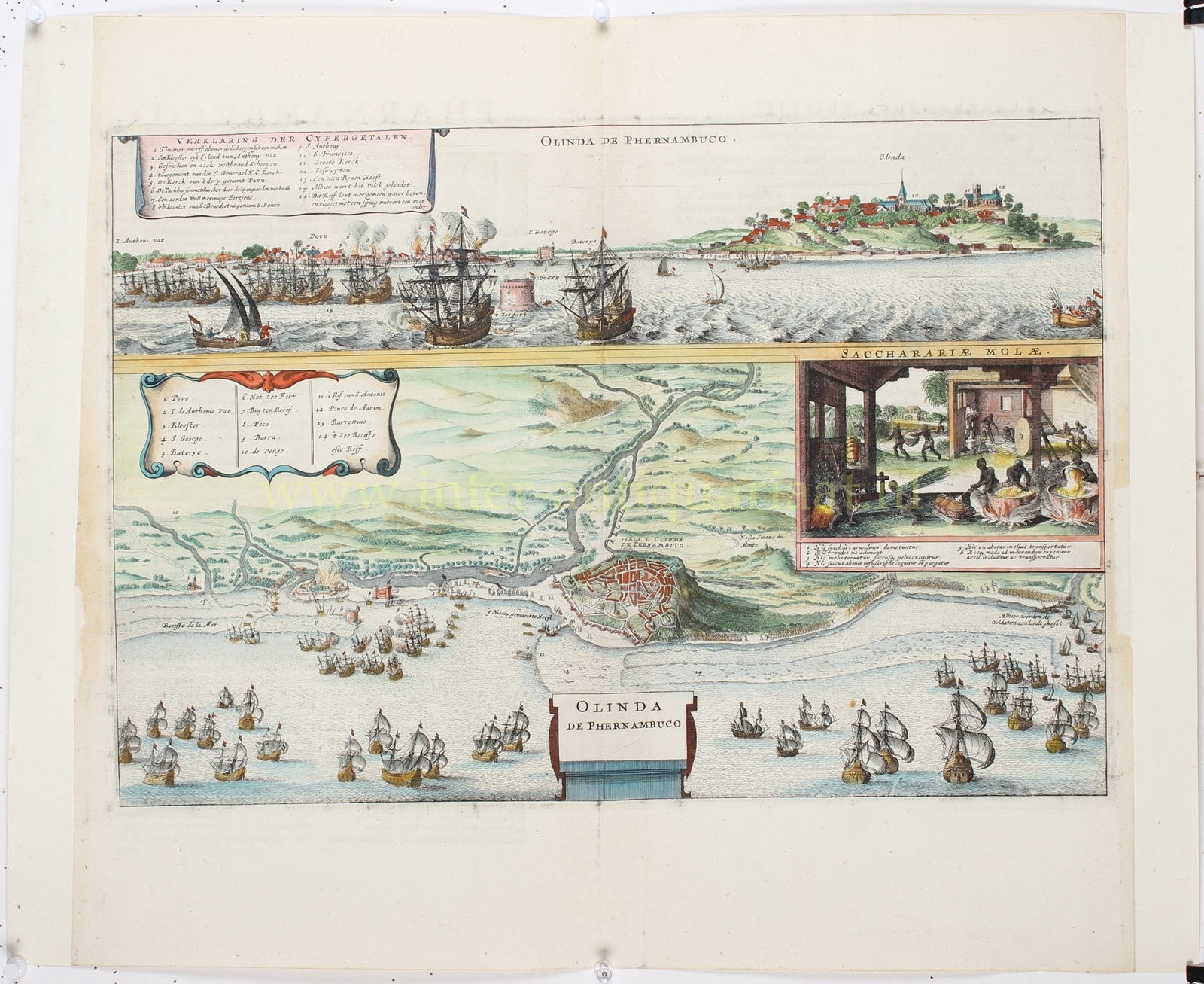 Brazilië, Hollandse verovering van Pernambuco - Wenceslaus Hollar + Johannes Janssonius, 1657 - Afbeelding 3