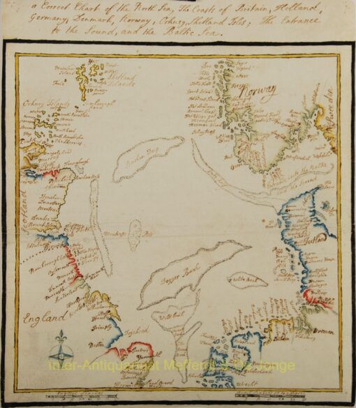 North Sea - manuscript map made in 1782