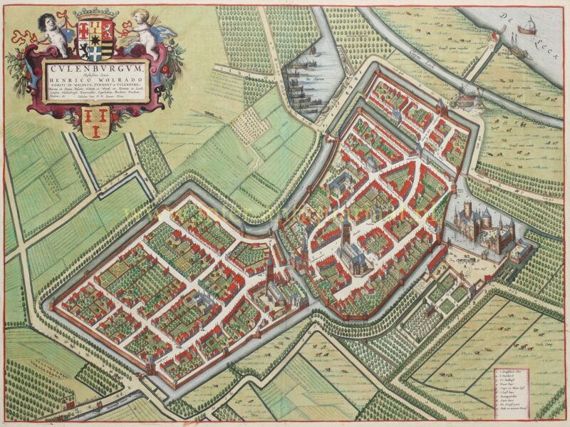 oude 17e-eeuwse kaart Culemborg Joan Blaeu