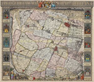 Cruquiuskaart van Delfland 1712, originele antieke kaart