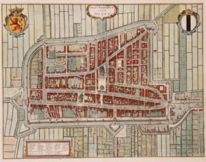 antieke kaart Delft Joan Blaeu 1649