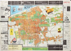 Originele plattegrond van Den Haag uit 1952 met Haagse advertenties