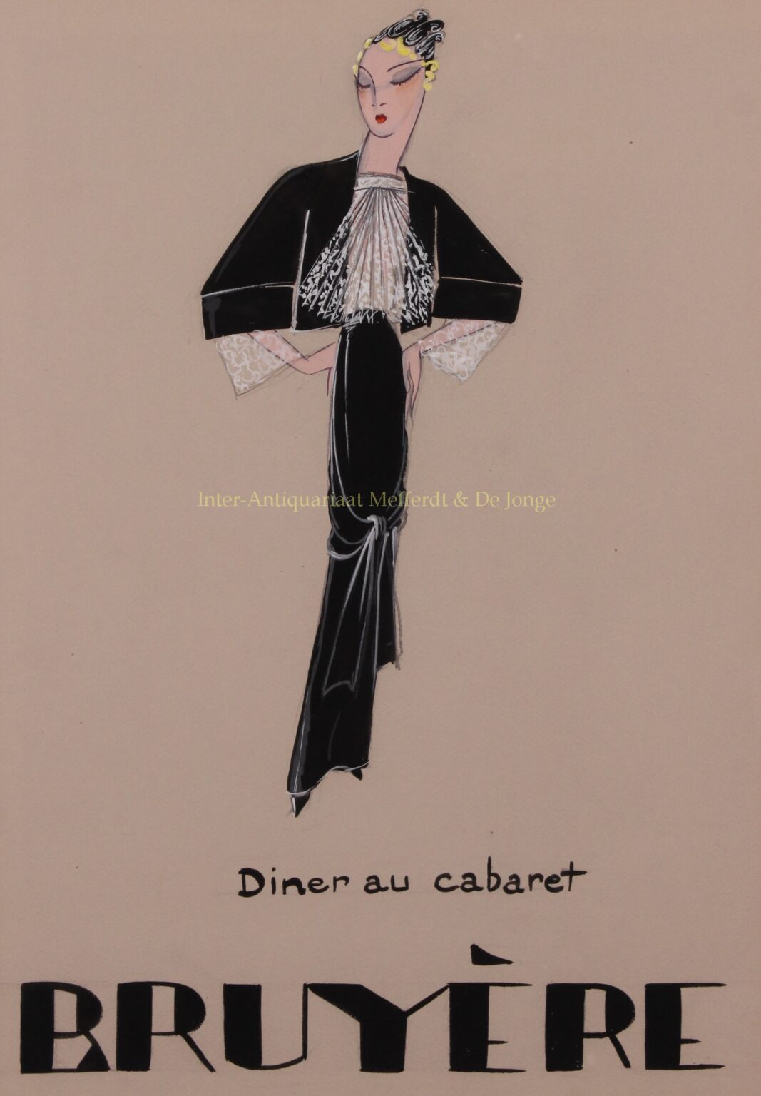 Mode ontwerp, "Diner au cabaret" - Marie-Louise Bruyère, jaren 1930