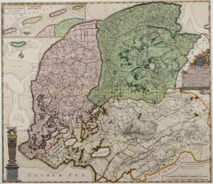oude kaart van Fries uitgegeven door Arbraham Allard. Originele antieke kopergravure.