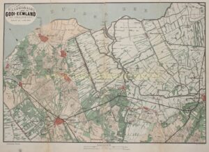 19e-eeuwse kaart van het Gooi en Eemland