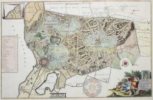 Antieke kaart van het Gooi door Hendrik Post, uitgegeven door Reinier en Josua Ottens, ca. 1730.