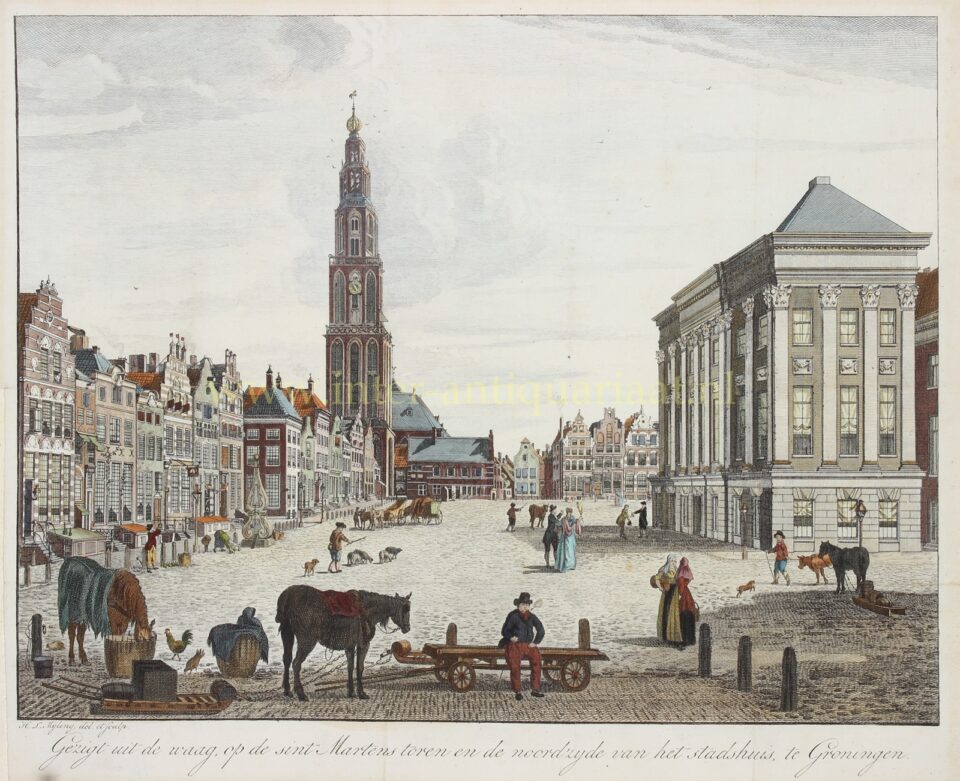 Groningen, Grote Markt, Martinitoren - Hendrik Leffert Mijling, 1810-1821