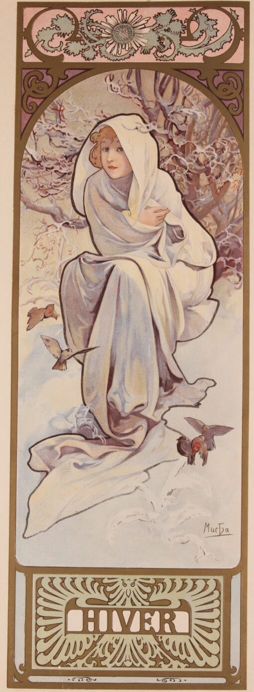 Originele 19e-eeuwse litho Alphonse Mucha