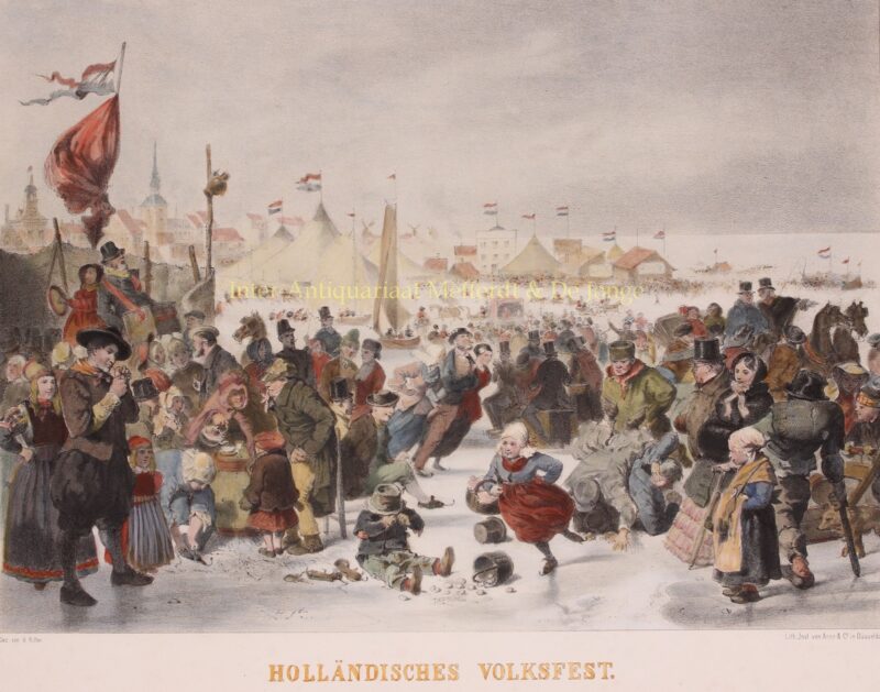 Kermis op het ijs, Volendam – Henry Ritter, ca. 1850