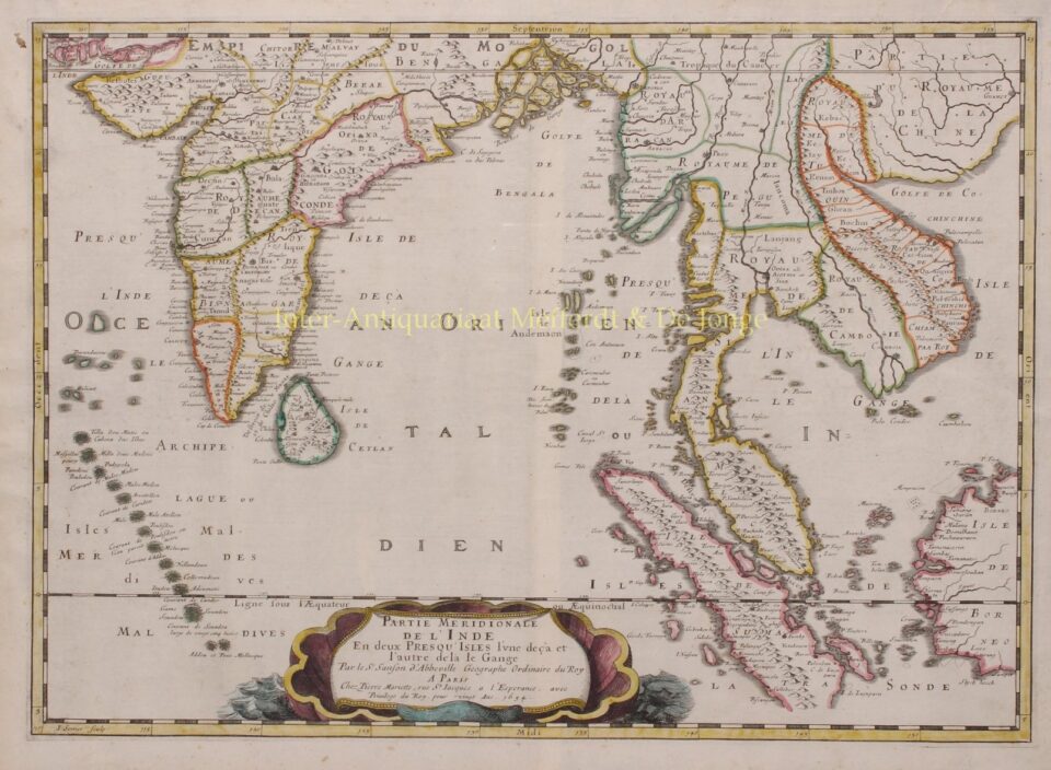 17th century map of India and Southeast Asia