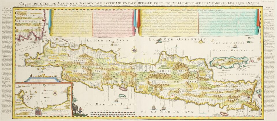 originele 18e-eeuwse kaart van Java