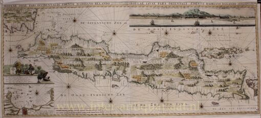 oude kaart van Java in de 18e-eeuw