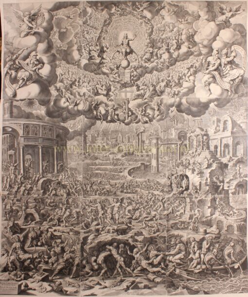17th century engraving of Judgement Day by Pieter de Jode