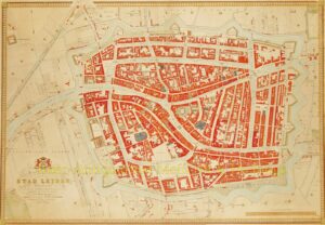 Leiden antieke plattegrond - 1850