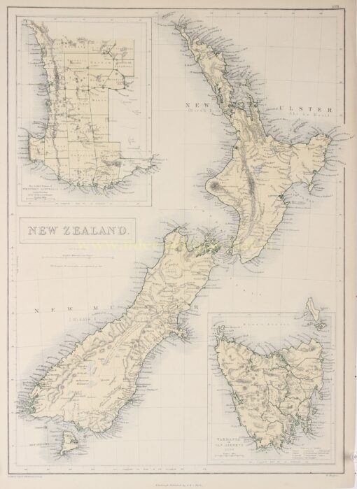 mid-19th century map of New Zealand