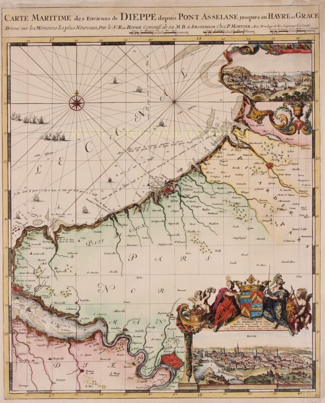 Normandië en Picardië – Romeijn de Hooghe, Pieter Mortier, 1693