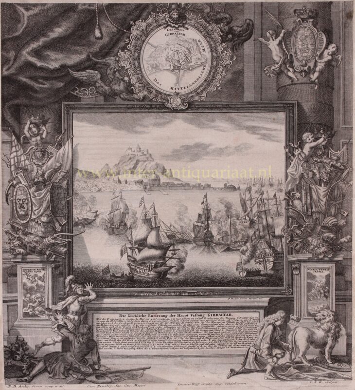 Ontzet van Gibraltar – Kleinschmidt naar Paul Decker, 1705