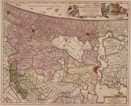 18e-eeuwse kaart van Rijenalnd en Amstelland