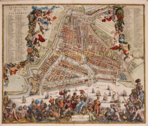rijk gedecoreerde kaart van Rotterdam