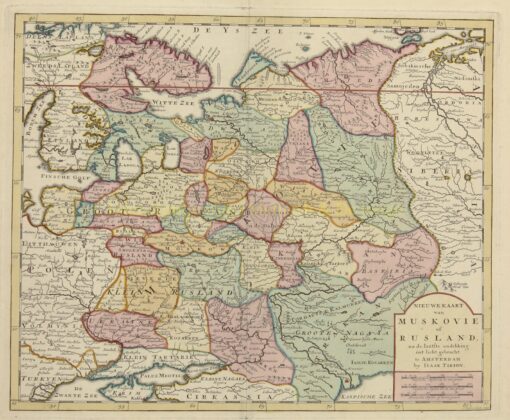antieke kaart Rusland - Isaak Tirion