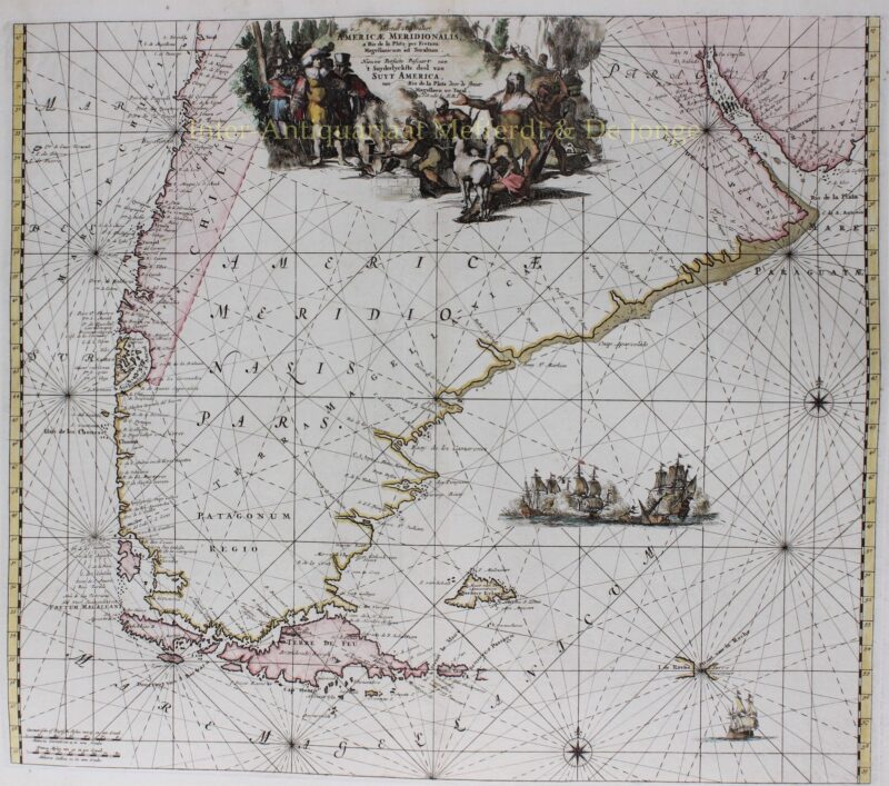Zuid-Amerika, Tierra del Fuego/Vuurland – Reinier en Josua Ottens, ca. 1745