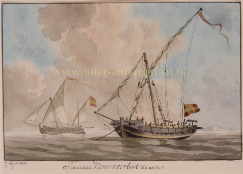 Spaanse kanonneerboot – Joseph Sipkes, 1832