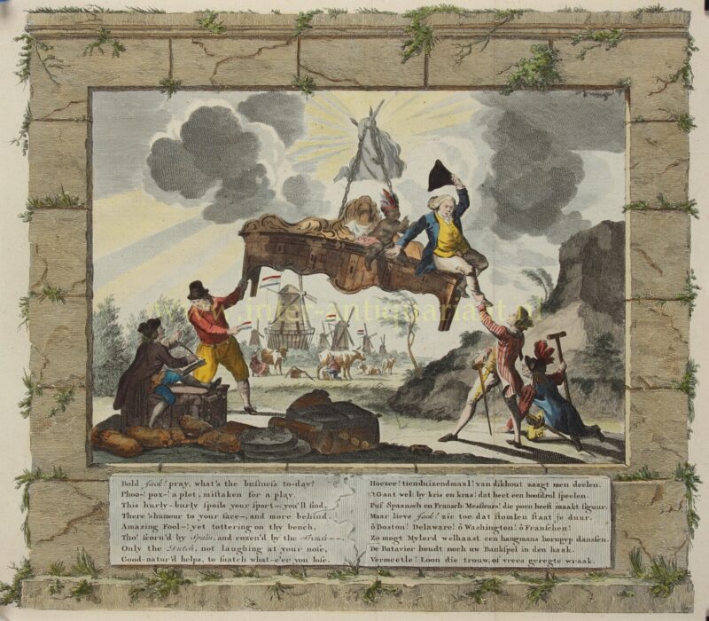 Spotprent aanloop Vierde Engels-Nederlandse Oorlog - anoniem, ca. 1780